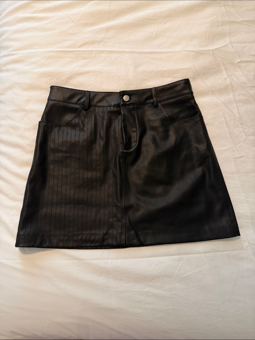 Desigual Black Faux Leather Mini Skirt NWT